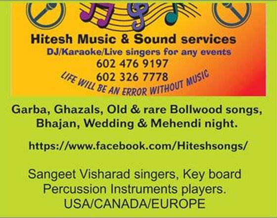 LIVE Bollywood Hindi, Gujarati, Sanskrit and Marathi singers in the valley