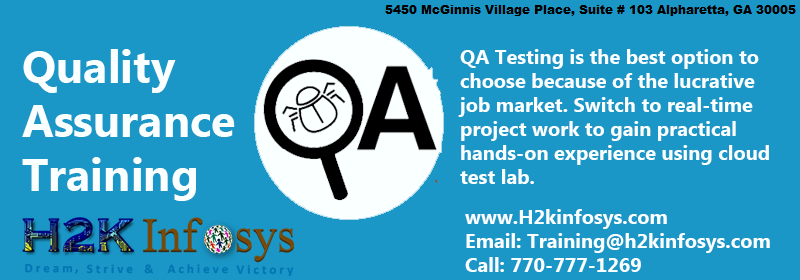 QA Training from H2K Infosys QA Training from H2K Infosys