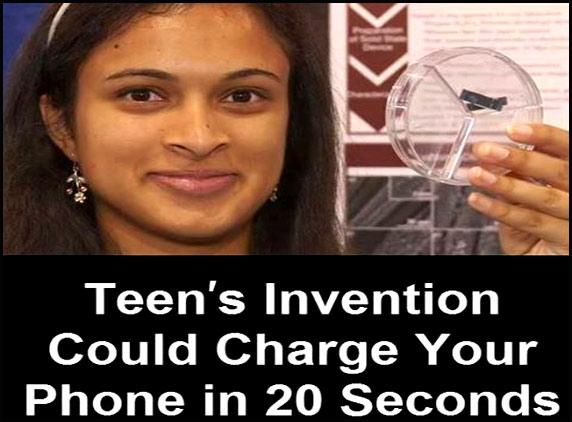 Indian-American girl invents 20 second charger!