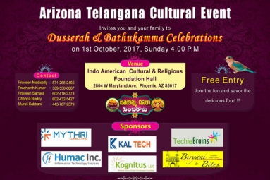 Arizona Telangana Cultural Event - Dusserah & Bathukamma Celebrations