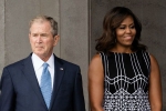 George W Bush, John McCain funeral, george w bush passing michael obama some candy is internet s new obsession, Michael obama