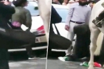 journalist saving Indian flag, journalist saving Indian flag in London, watch journalist jumps into violent protest to save indian tricolor, Snatch