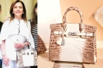 Nita Ambani's Crocodile Skin Handbag, nita ambani's bag cost, nita ambani s crocodile skin handbag worth rs 2 6 cr studded with 240 diamonds goes viral, Handbag