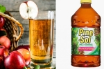 Apple juice, preschool, preschoolers served with cleaning liquid to drink instead of apple juice, Apple juice