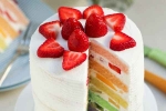 rainbow cake, simple, rainbow cake easy recipe make at home, Chips