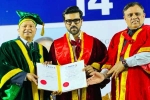 Ram Charan Doctorate felicitated, Vels University, ram charan felicitated with doctorate in chennai, Tweet