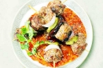 Roasted Lamb Dumplings serving, Roasted Lamb Dumplings, recipe roasted lamb dumplings and dates with lebanese salsa, Bsp