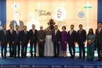 narendra modi gandhi, mahatma gandhi bust unveiled, thoughts and ideals of gandhi have power to overcome menace of terrorism climate change pm modi, World peace