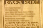 NRI divorces wife through news paper, S Gangadhar, now talaq through advertisements, Triple talaq