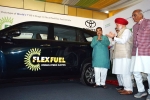 Toyota Mirai FCEV, Toyota news, world s first flex fuel ethanol powered car launched in india, Carbon emissions