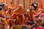 mahant swami in abu dhabi, baps temple in uae, foundation stone laid for first hindu temple in abu dhabi, Hindu temples