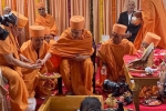 mahant swami in abu dhabi, baps hindu temple abu dhabi, foundation stone laid for first hindu temple in abu dhabi, Baps temple